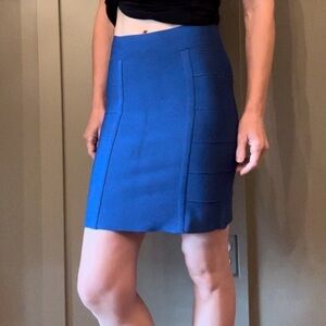 BCBGMAXAZRIA Textured Power Bandage Skirt Cobalt Blue Size Small